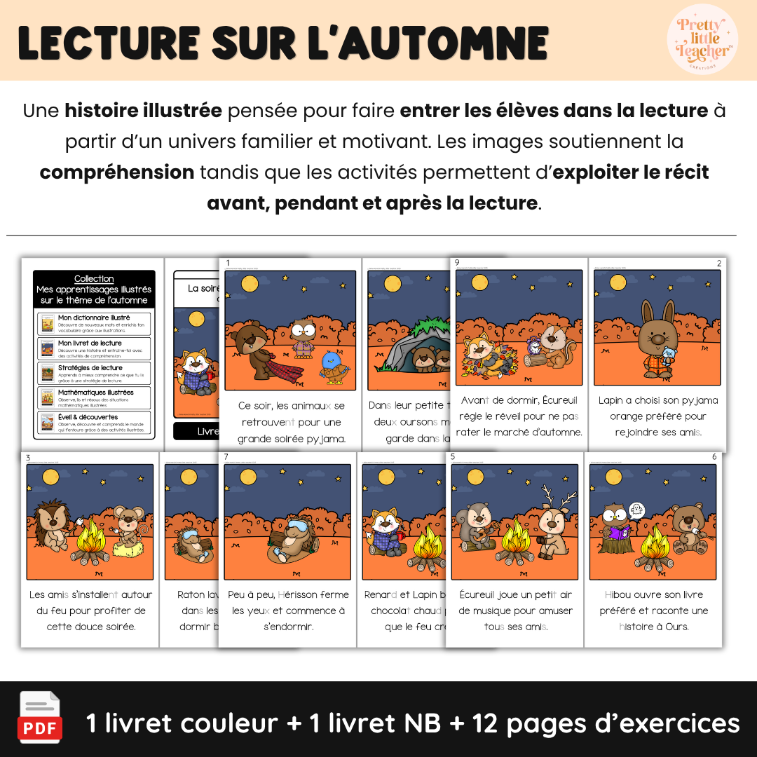 Lecture : la soirée pyjama des animaux (automne)