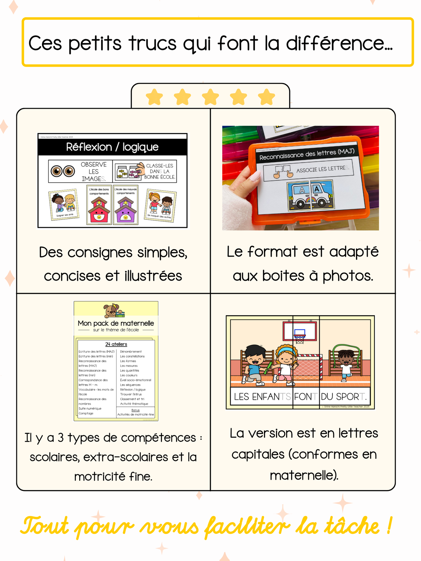 Pack Maternelle sur la rentrée ✏️ : 25 activités à imprimer