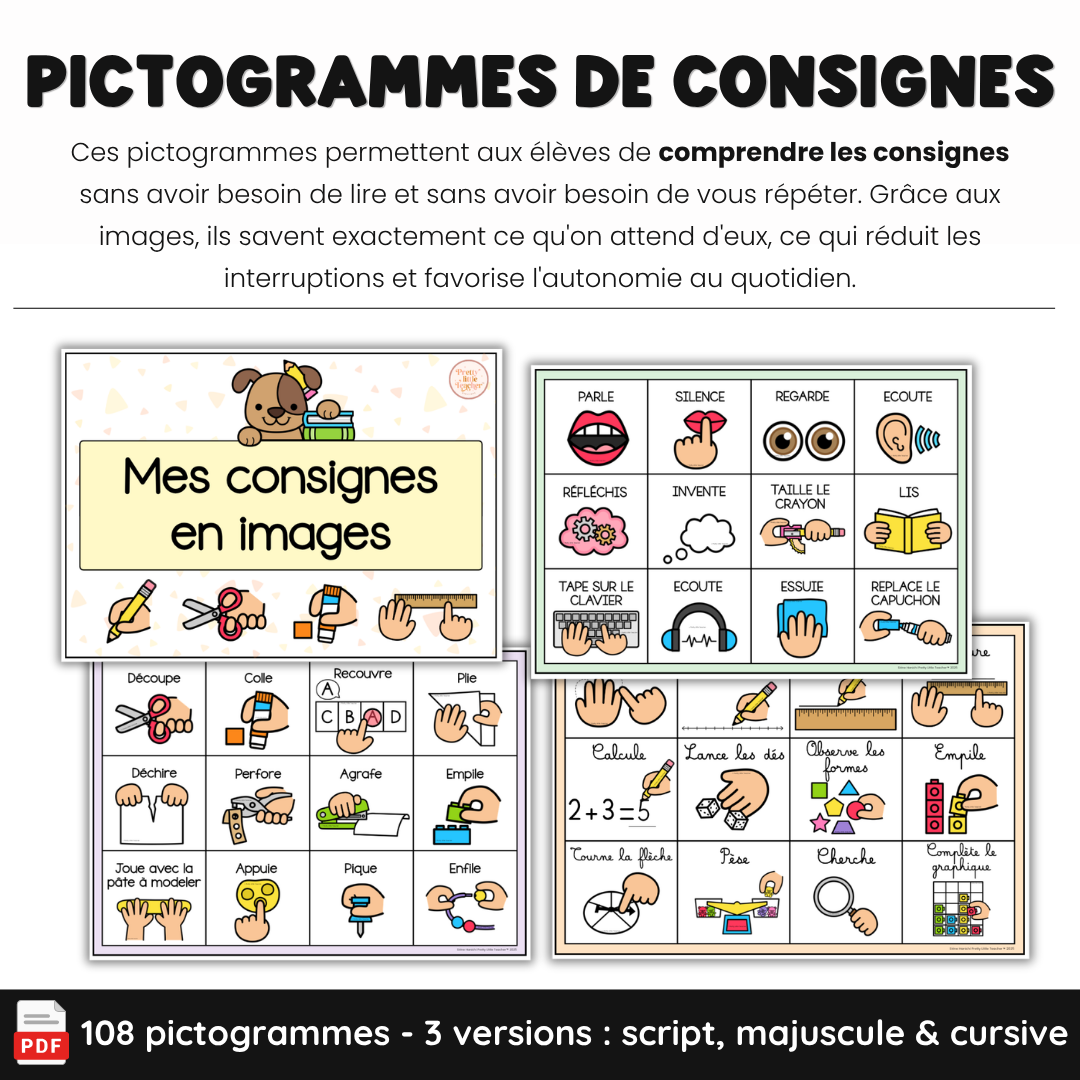 Les consignes en images - pictogrammes