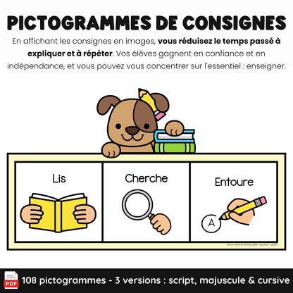 Les consignes en images - pictogrammes