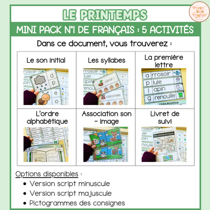 Tous les Mini Packs 1 Français pour toute l'année
