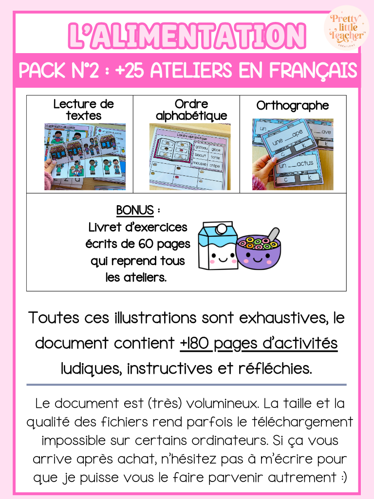 Pack 2 Français sur l'alimentation