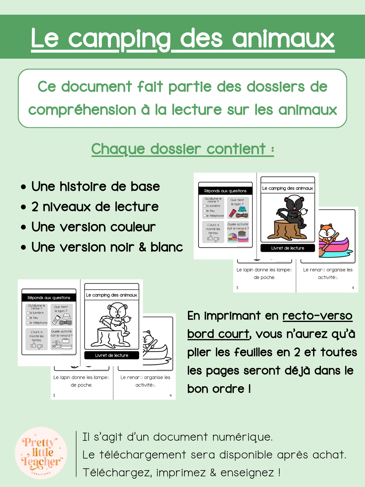 Le camping des animaux (lecture)