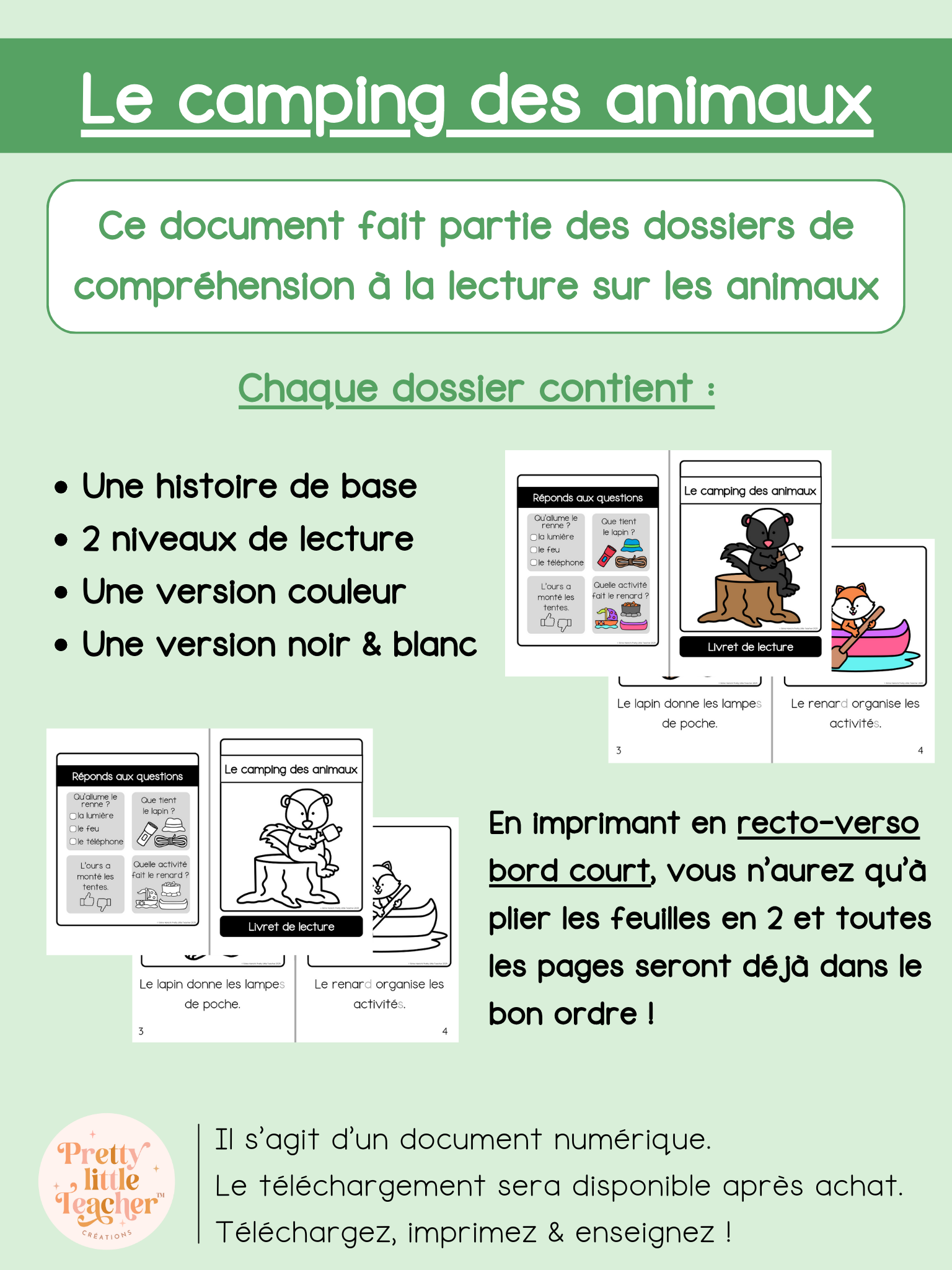 Le camping des animaux (lecture)