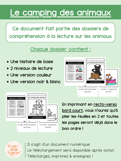 Le camping des animaux (lecture)