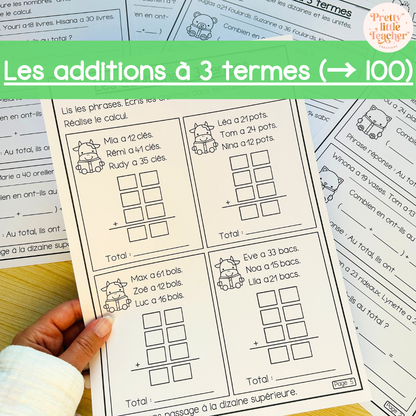 Livret : les additions à 3 termes (→ 100)
