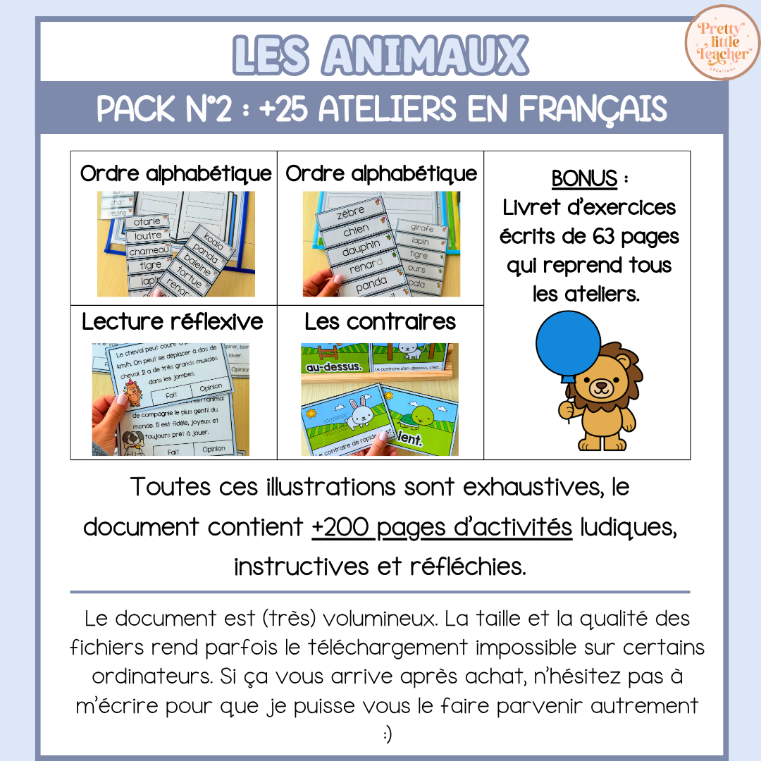 Tous les Packs 2 Français pour toute l'année