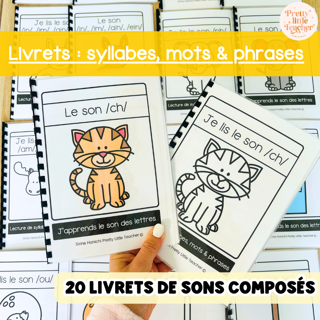 Apprendre à lire les syllabes, mots et phrases (20 livrets de sons composés)