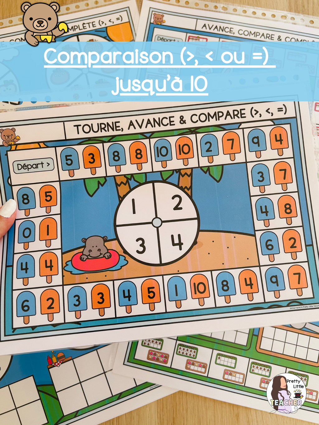 Les comparaisons jusqu'à 10 (>, <, =) (3x)