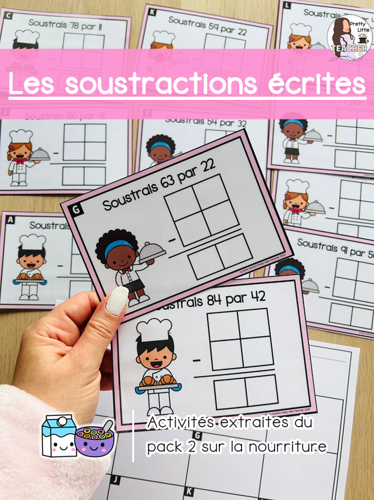 Les soustractions écrites sans retenue jusqu'à 100 (3x)