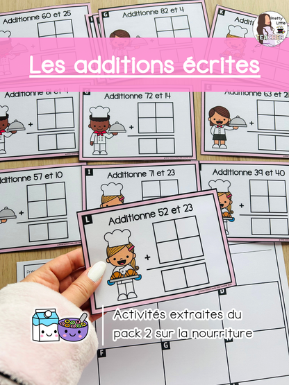 Les additions écrites sans passage jusqu'à 100 (3x)
