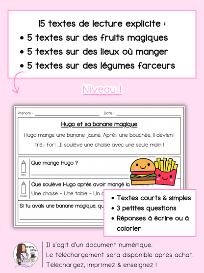 Lecture niveau 1 sur la nourriture