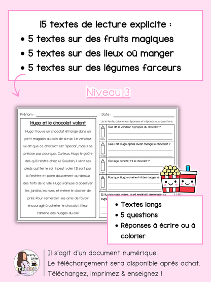Lecture niveau 3 sur la nourriture