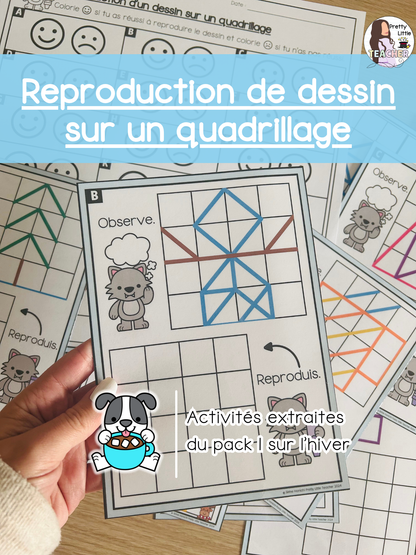 Reproduction de dessin sur quadrillage (3x)