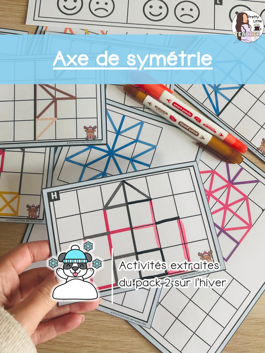 Axe de symétrie sur quadrillage (3x)
