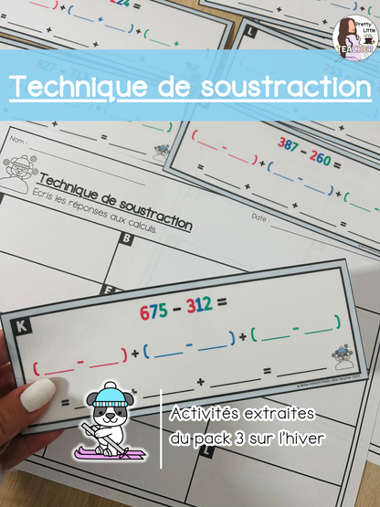 Technique de soustraction (CDU - CDU sans passage) (3x)