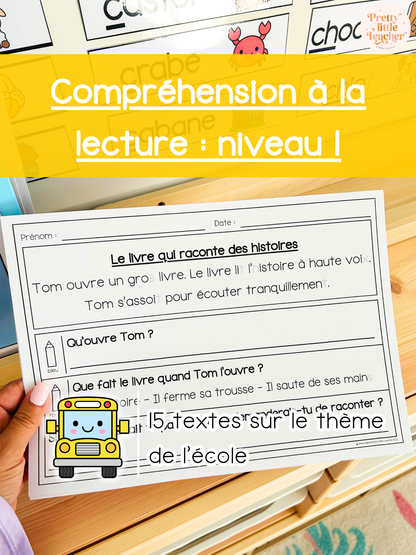 Lecture niveau 1 sur l'école