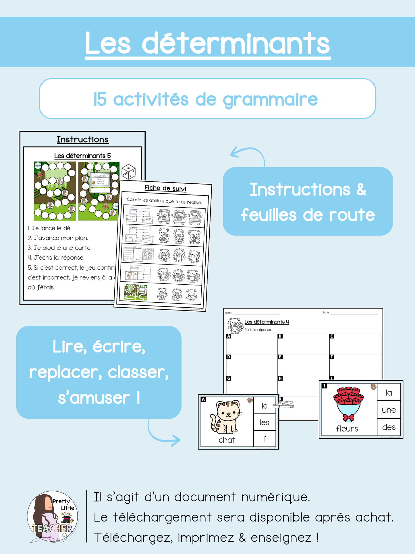 Les déterminants (pack de 15 activités)
