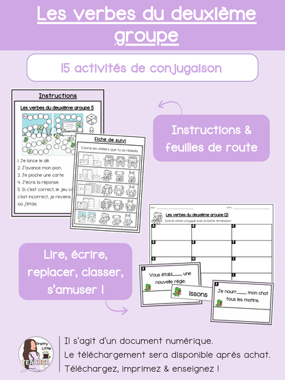 Les verbes du deuxième groupe (pack de 15 activités)