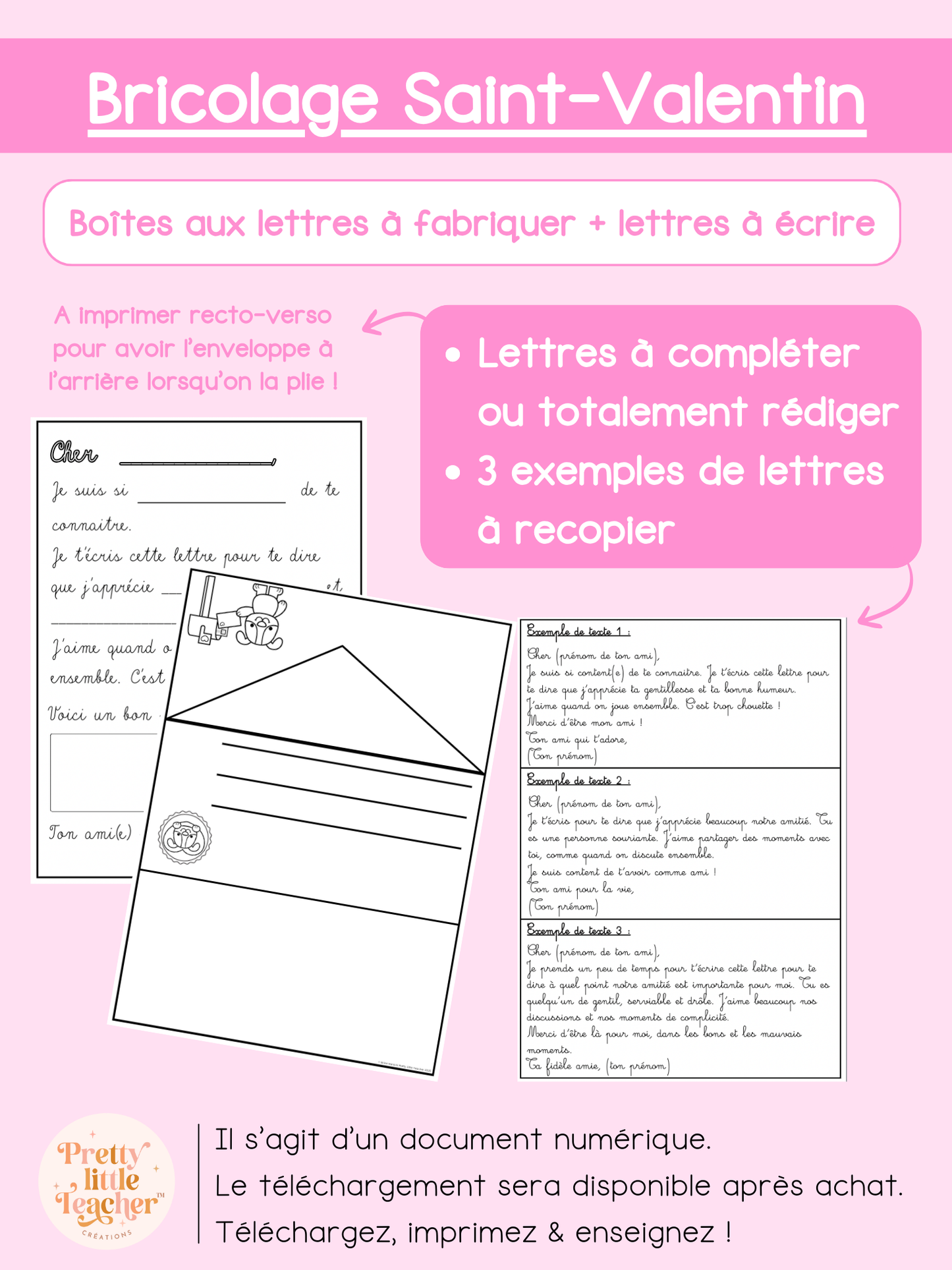 Bricolage et lettre de Saint-Valentin