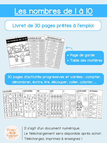 Livret : les nombres de 1 à 10