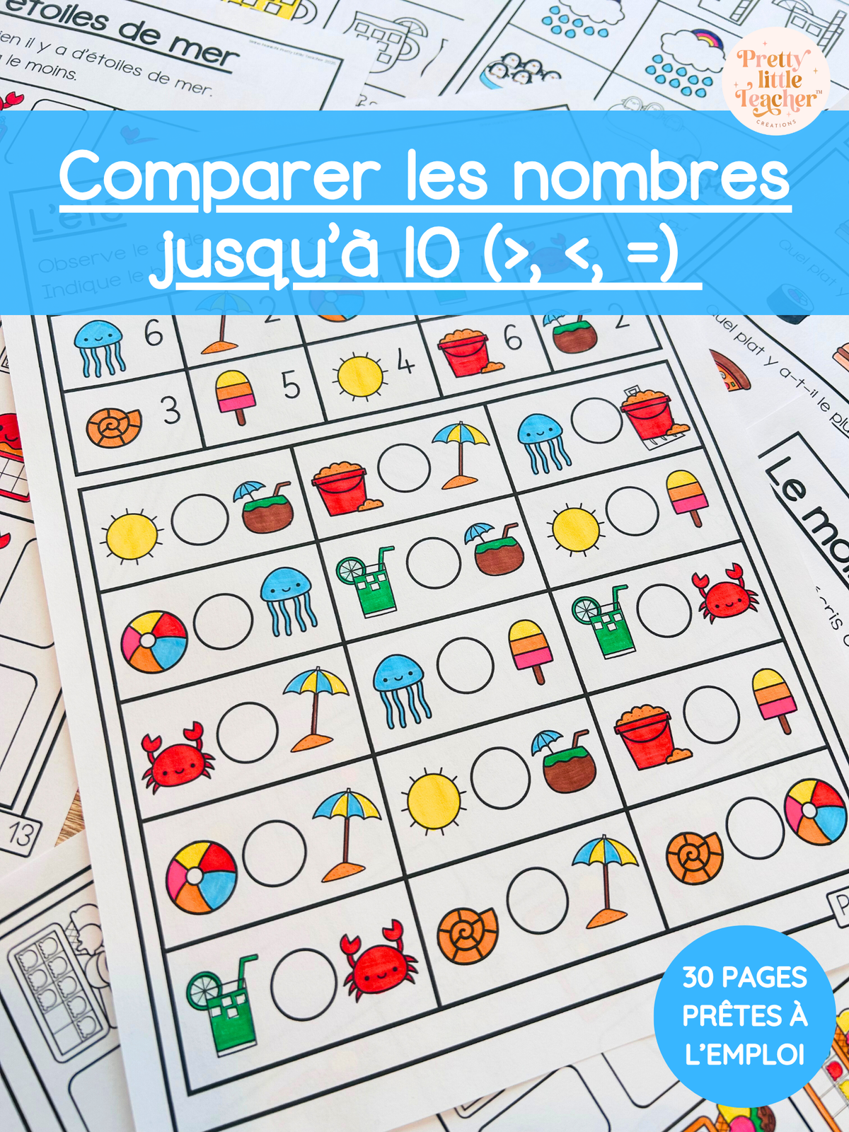 Livret : comparaison de nombres jusqu'à 10 (>, <, =)