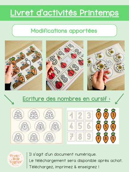Livret d'activités sur le printemps (3 à 5 ans)