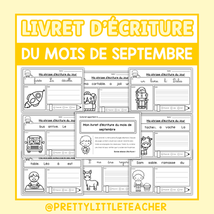 Livret d'écriture de septembre