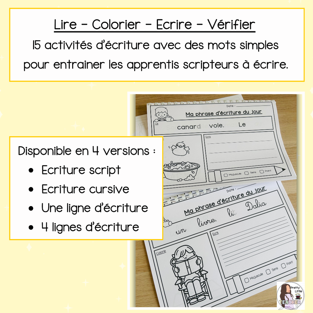 Livret d'écriture de septembre