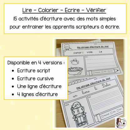 Livret d'écriture de septembre