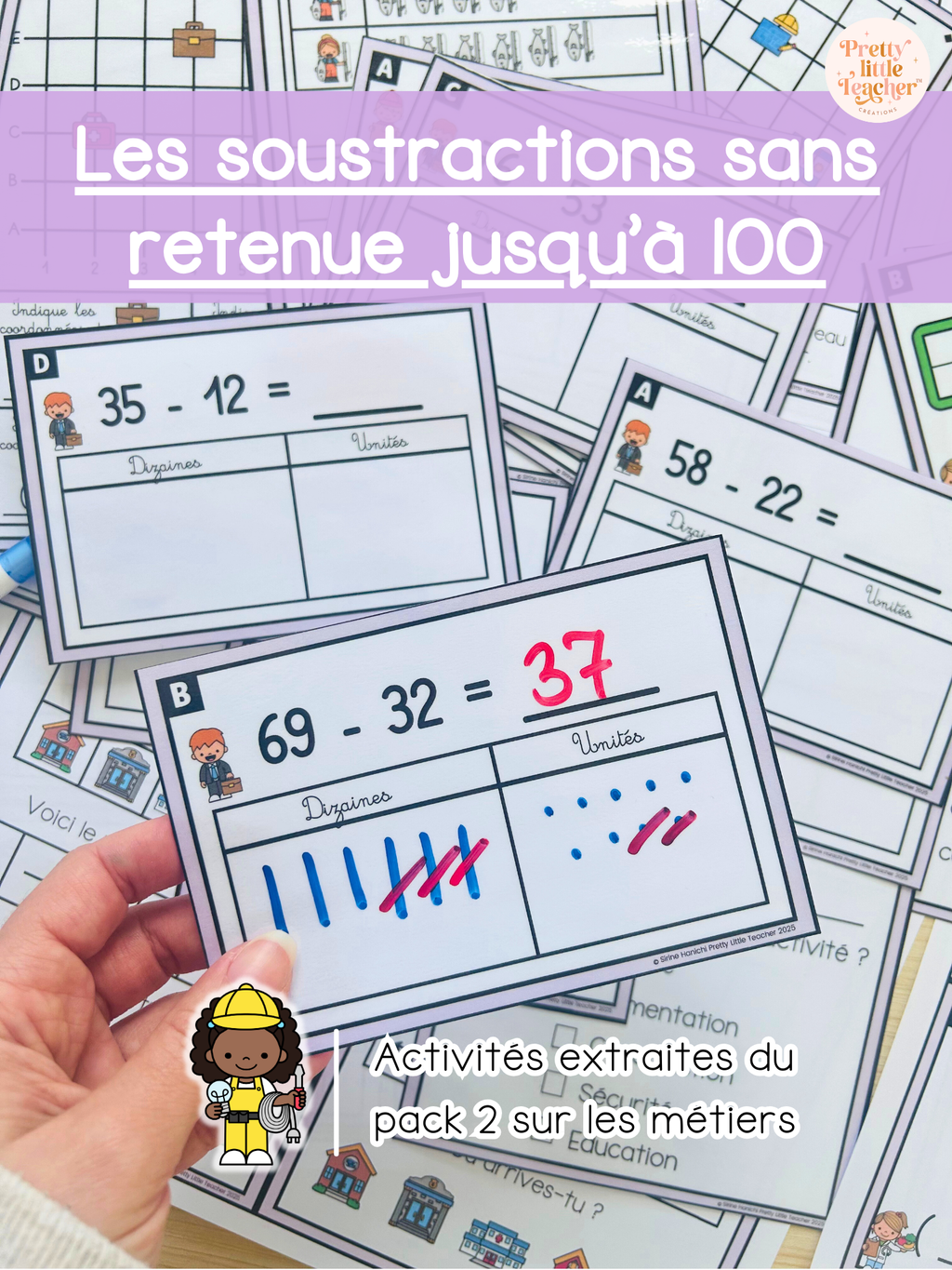 Les soustractions jusqu'à 100 sans retenue (3x)