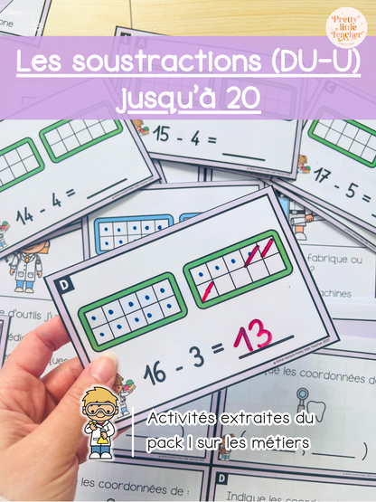 Le soustractions DU-U jusqu'à 20 (3x)