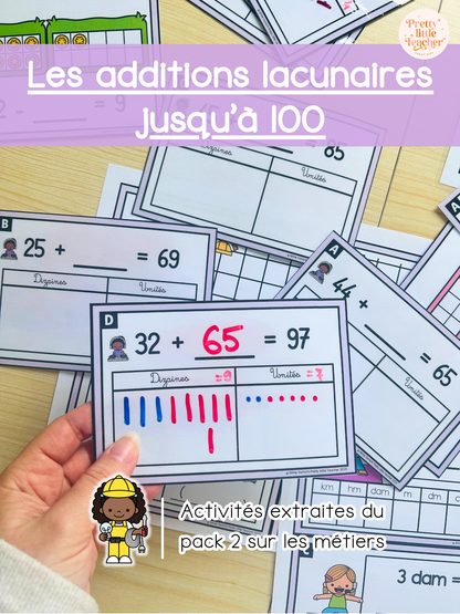 Les additions lacunaires jusqu'à 100 (3x)