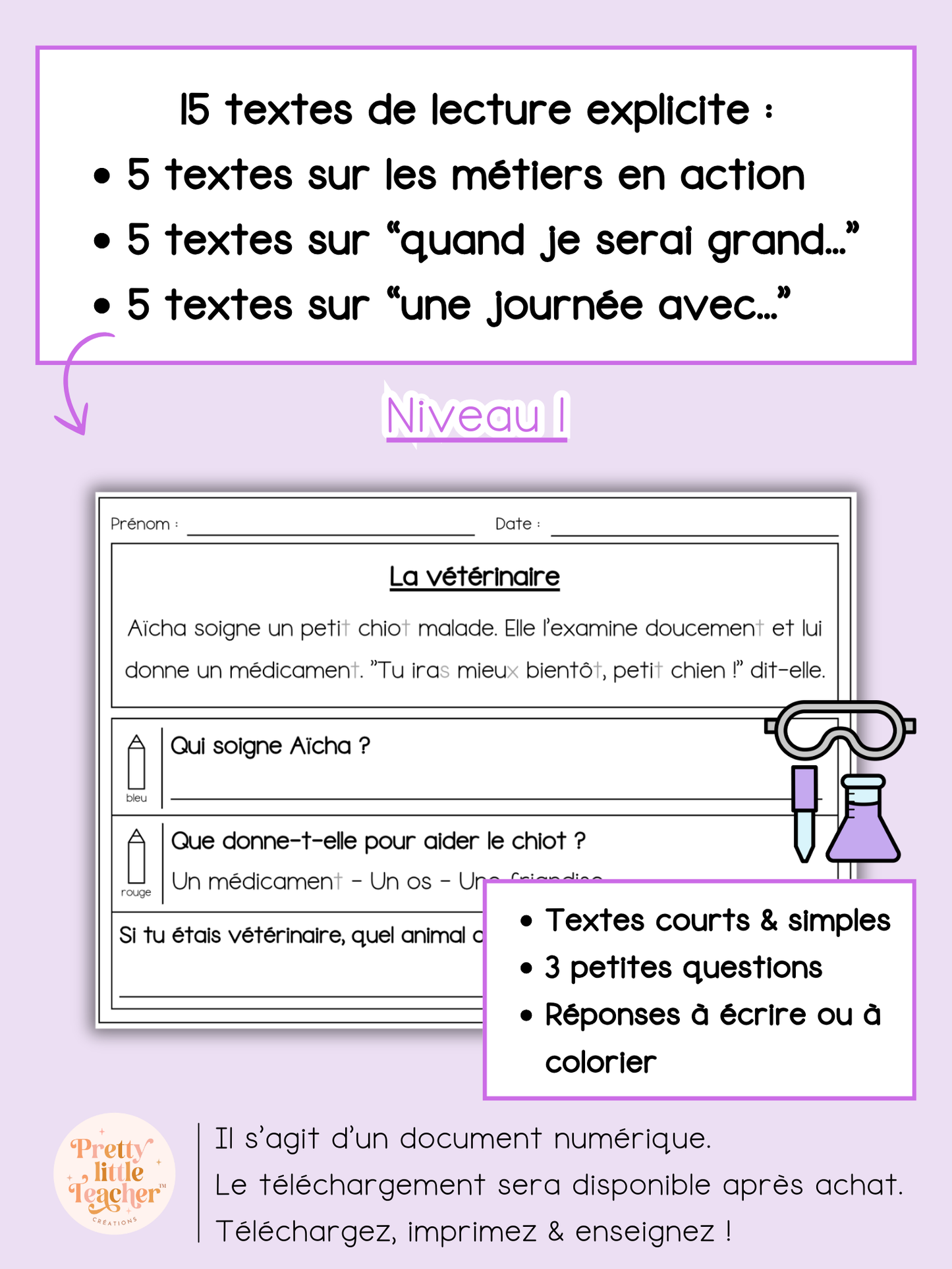 Lecture niveau 1 sur les métiers