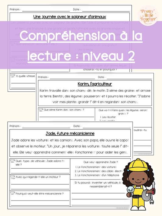 Lecture niveau 2 sur les métiers