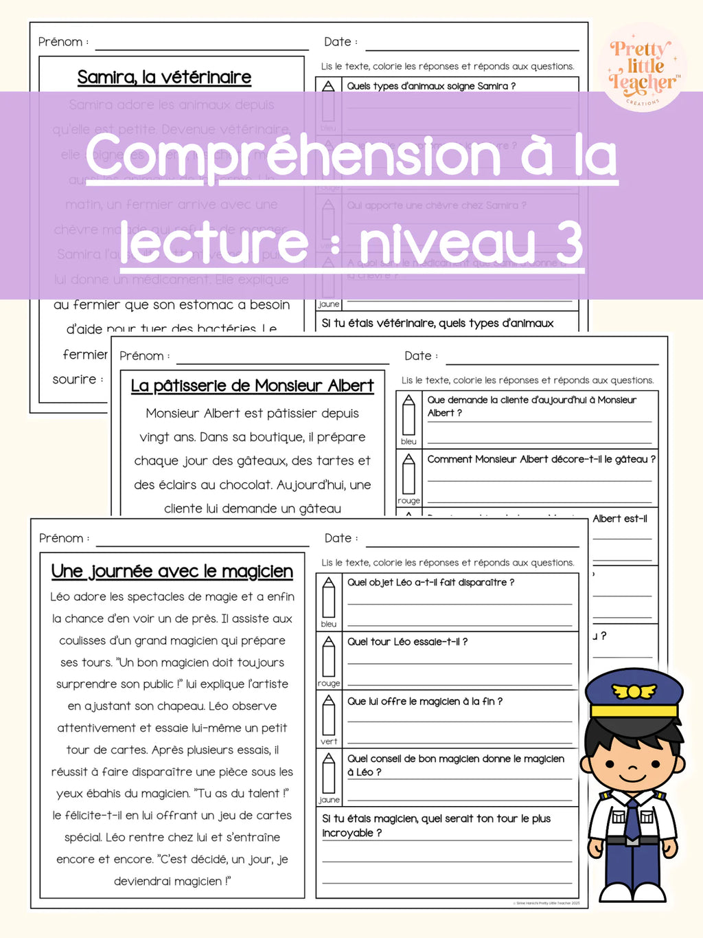 Pack annuel : compréhensions à la lecture niveau 3