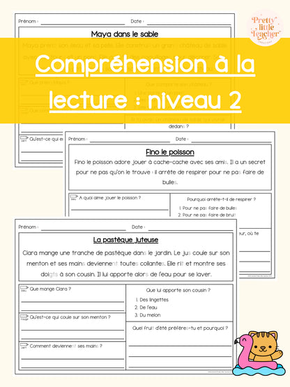 Pack annuel : compréhensions à la lecture niveau 2