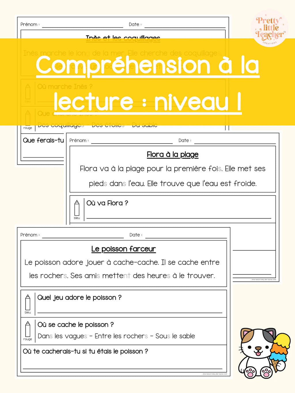Pack annuel : compréhensions à la lecture niveau 1