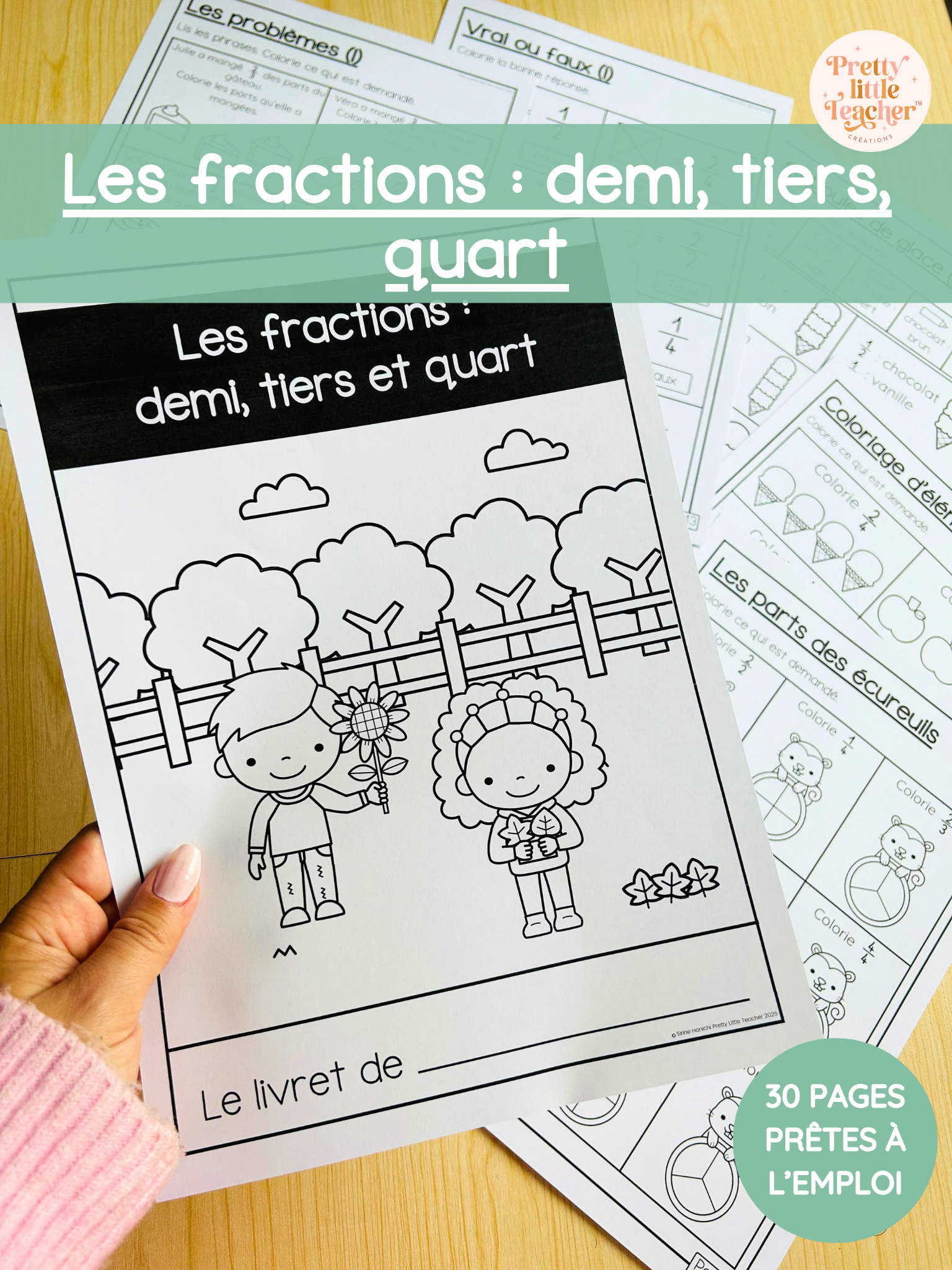 Livret : les fractions (demi, tiers, quart)