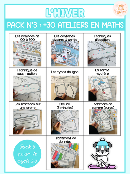 Pack 3 mathématiques sur l'hiver