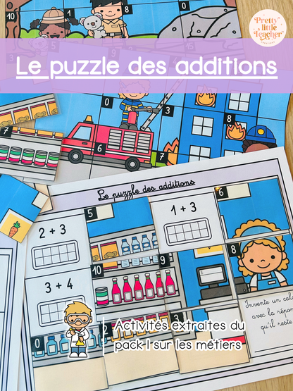 Le puzzle des additions jusqu'à 10 (5x)