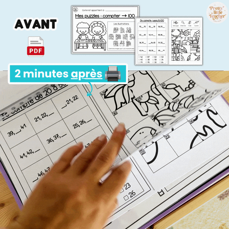 Livret puzzle : compter 20 → 50