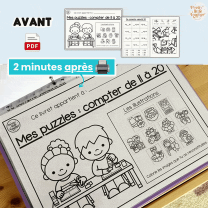 Livret puzzle : compter 11 → 20