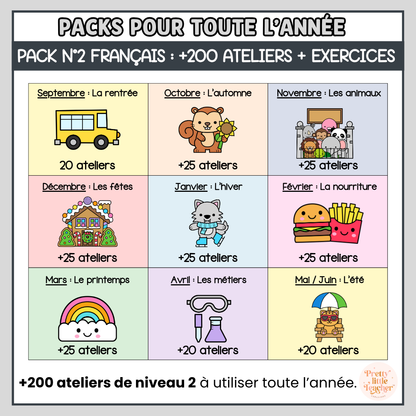 Tous les Packs 2 Français pour toute l'année