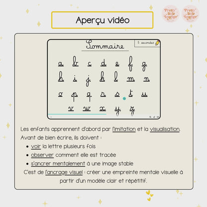 Vidéos sur la formation des lettres cursives