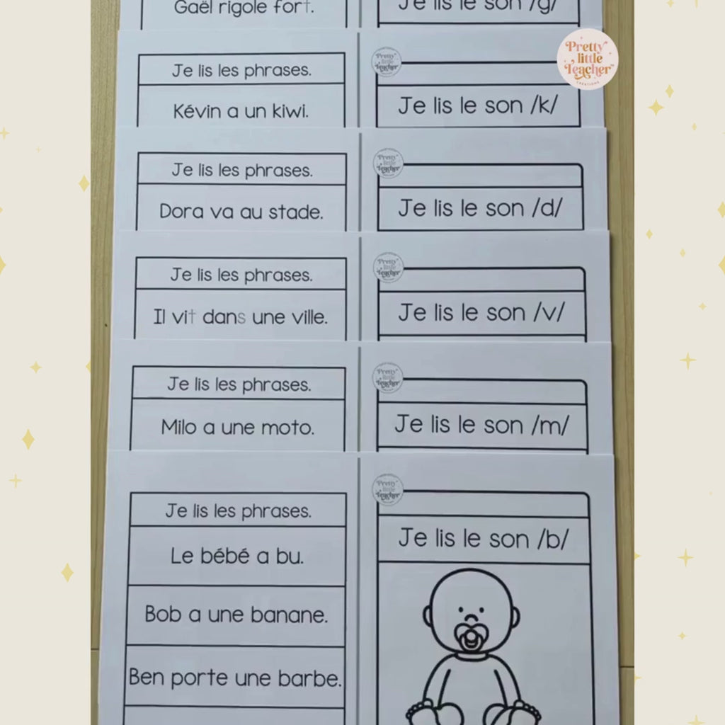 Apprendre à lire les syllabes, mots et phrases (18 livrets de sons simples)